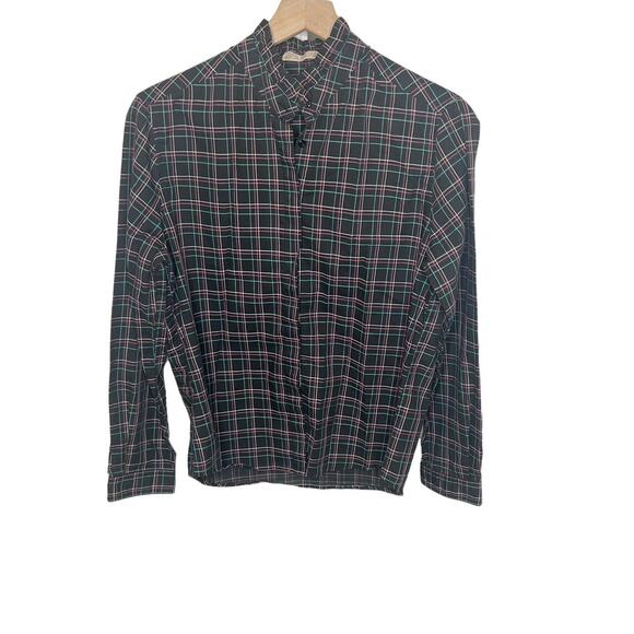 DIANE VON FURSTENBERG VINTAGE Secretary Plaid Button Front Top Ruffle Collar 12 - Picture 1 of 12